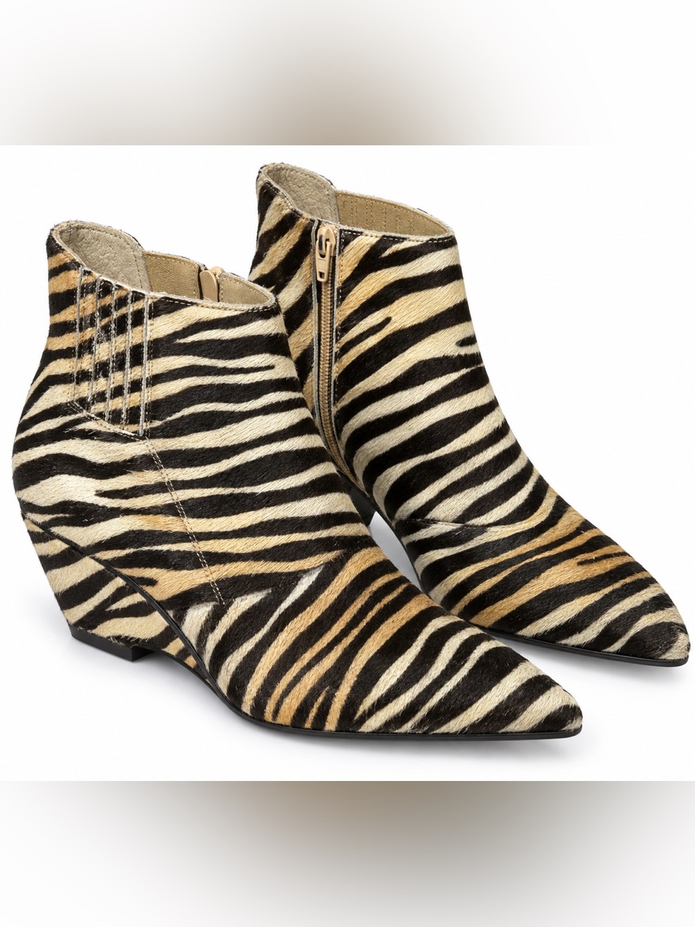 Matisse Nugent Zebra Calf Hair Ankle Boots Women’s 9.5 M Pointed Toe Western